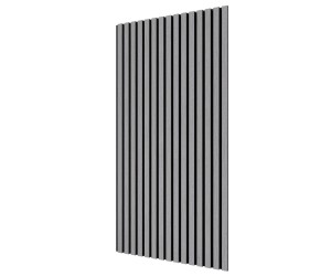 Акустическая панель, черный войлок, 1200х600х21мм, рейки МДФ, шпон дуб ардженто светло-серый