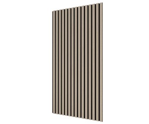 Акустическая панель, черный войлок, 1200х600х21мм, рейки МДФ, шпон дуб латте бежевый