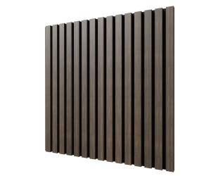 Акустическая панель, черный войлок, 600х600х21мм, рейки МДФ, шпон дуб маррон коричневый