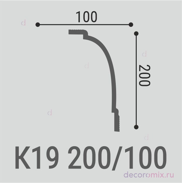 Карниз Bello-Deco XPS К 19 (200x100)