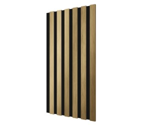 Комплект акуст.панелей, черный войлок, 600х300х19мм, рейки ЭКОПОЛИМЕР, золото матовое/2шт.