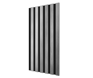 Комплект акуст.панелей, черный войлок, 600х300х19мм, рейки ЭКОПОЛИМЕР, хром матовый/2шт.