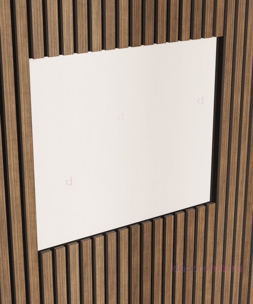 Акустическая панель, черный войлок, 600х600х21мм, рейки МДФ, шпон дуб маррон коричневый