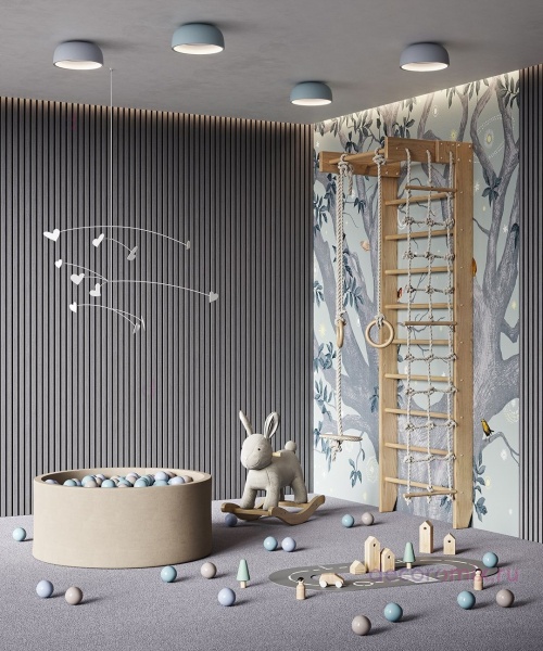 Акустическая панель, черный войлок, 600х600х21мм, рейки МДФ, шпон дуб ардженто светло-серый