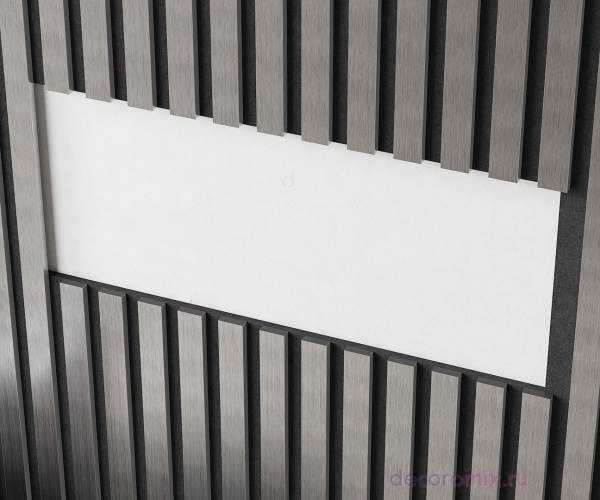 Комплект акуст.панелей, черный войлок, 600х300х19мм, рейки ЭКОПОЛИМЕР, хром матовый/2шт.