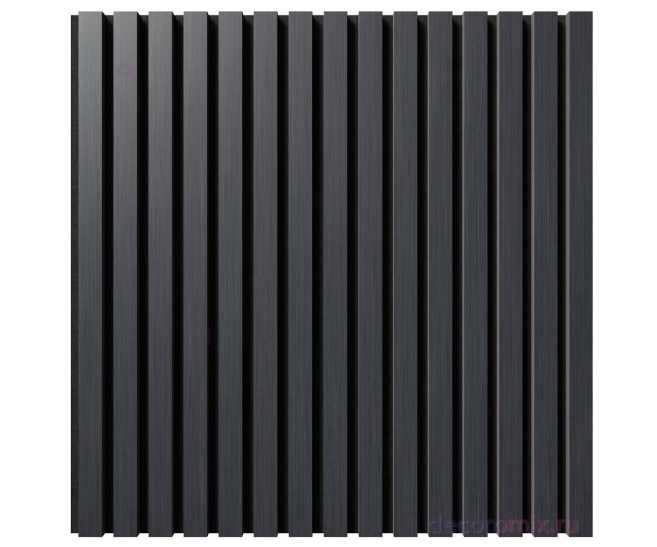 Акустическая панель, черный войлок, 600х600х21мм, рейки МДФ, шпон дуб антрацит темно-серый