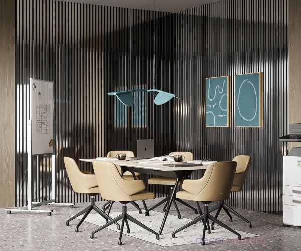 Комплект акуст.панелей, черный войлок, 600х300х19мм, рейки ЭКОПОЛИМЕР, хром/2шт.