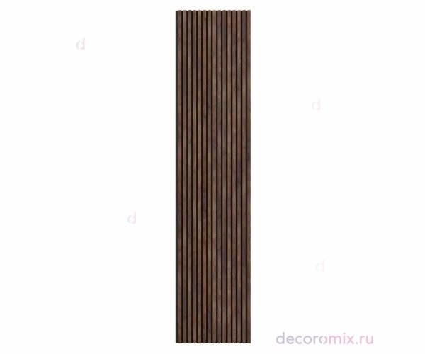 Акустическая панель, черный войлок, 2750х600х19мм, рейки МДФ дуб барон темный