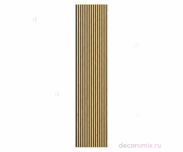 Акустическая панель, черный войлок, 2750х600х19мм, рейки МДФ дуб медный