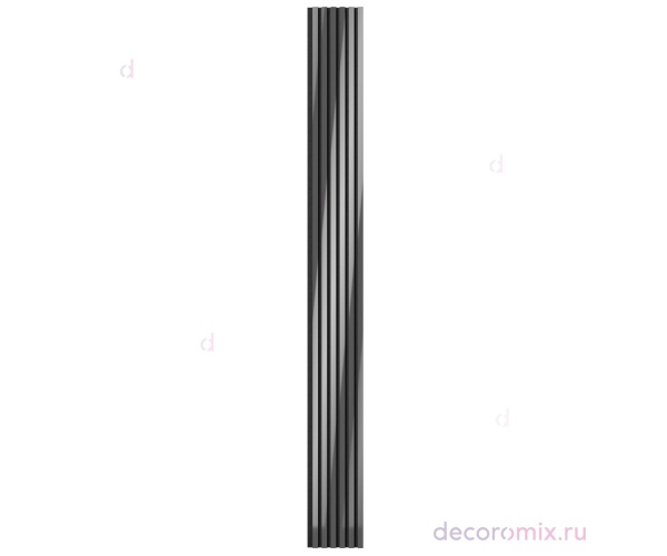 Комплект акуст.панелей, черный войлок, 3000х300х19мм, рейки ЭКОПОЛИМЕР, хром/2шт.