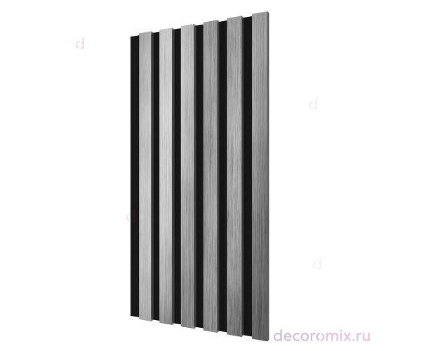 Комплект акуст.панелей, черный войлок, 600х300х19мм, рейки ЭКОПОЛИМЕР, хром матовый/2шт.