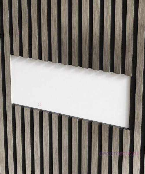 Комплект акуст.панелей, черный войлок, 600х300х19мм, рейки ЭКОПОЛИМЕР, платина матовая/2шт.