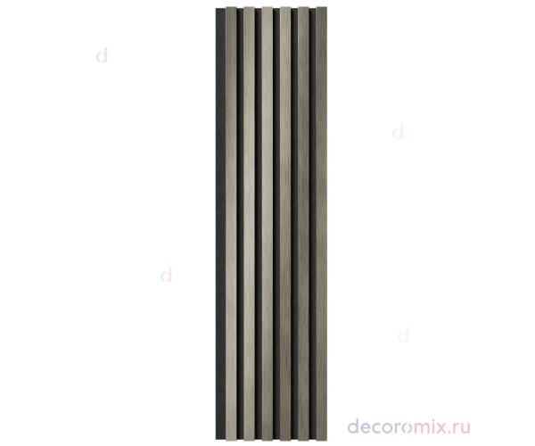 Комплект акуст.панелей, черный войлок, 1200х300х19мм, рейки ЭКОПОЛИМЕР, платина матовая/2шт.