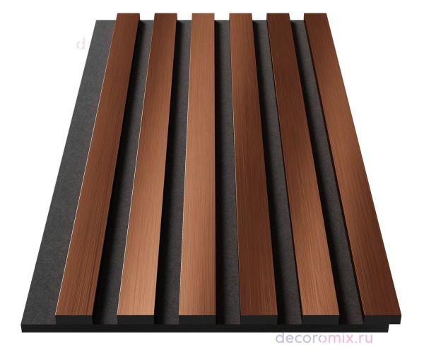 Комплект акуст.панелей, черный войлок, 600х300х19мм, рейки ЭКОПОЛИМЕР, красная медь/2шт.