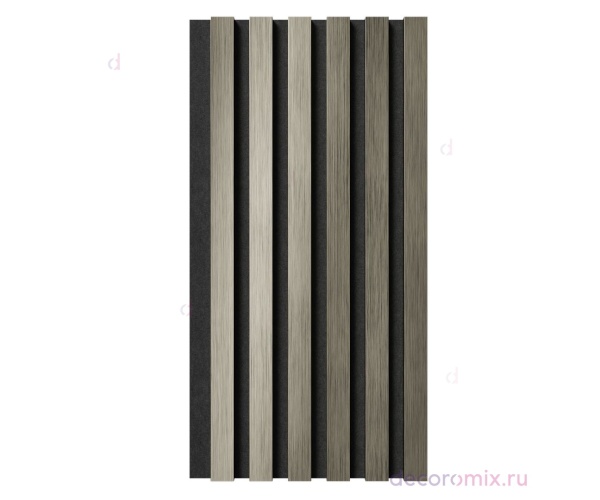 Комплект акуст.панелей, черный войлок, 600х300х19мм, рейки ЭКОПОЛИМЕР, платина матовая/2шт.