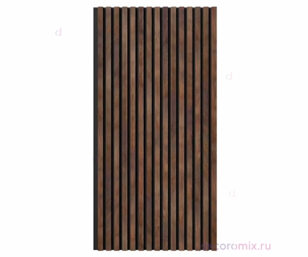 Акустическая панель, черный войлок, 1200х600х19мм, рейки МДФ дуб барон темный