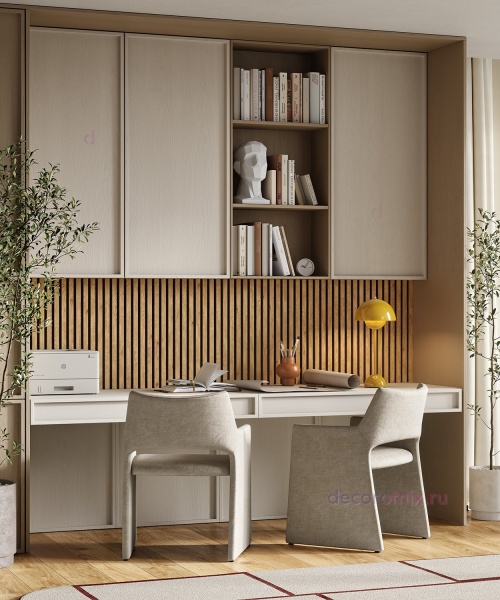 Акустическая панель, черный войлок, 1200х600х19мм, рейки МДФ дуб медный