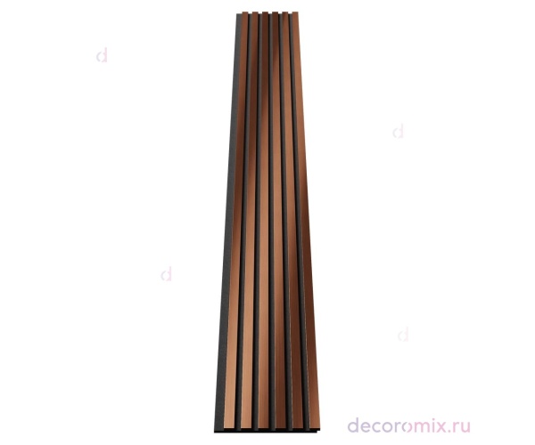 Комплект акуст.панелей, черный войлок, 3000х300х19мм, рейки ЭКОПОЛИМЕР, красная медь/2шт.