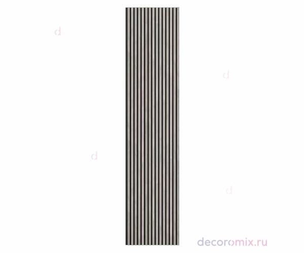 Акустическая панель, черный войлок, 2750х600х19мм, рейки МДФ дуб старинный светло-серый