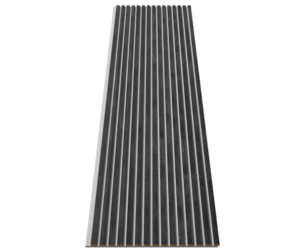 Акустическая панель, серый войлок, 2750х600х19мм, рейки МДФ дуб графит