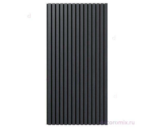 Акустическая панель, черный войлок, 1200х600х21мм, рейки МДФ, шпон дуб антрацит темно-серый