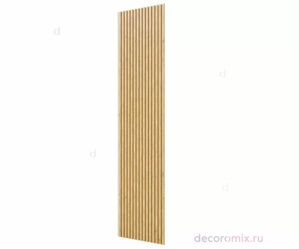 Акустическая панель, серый войлок, 2750х600х19мм, рейки МДФ дуб медный